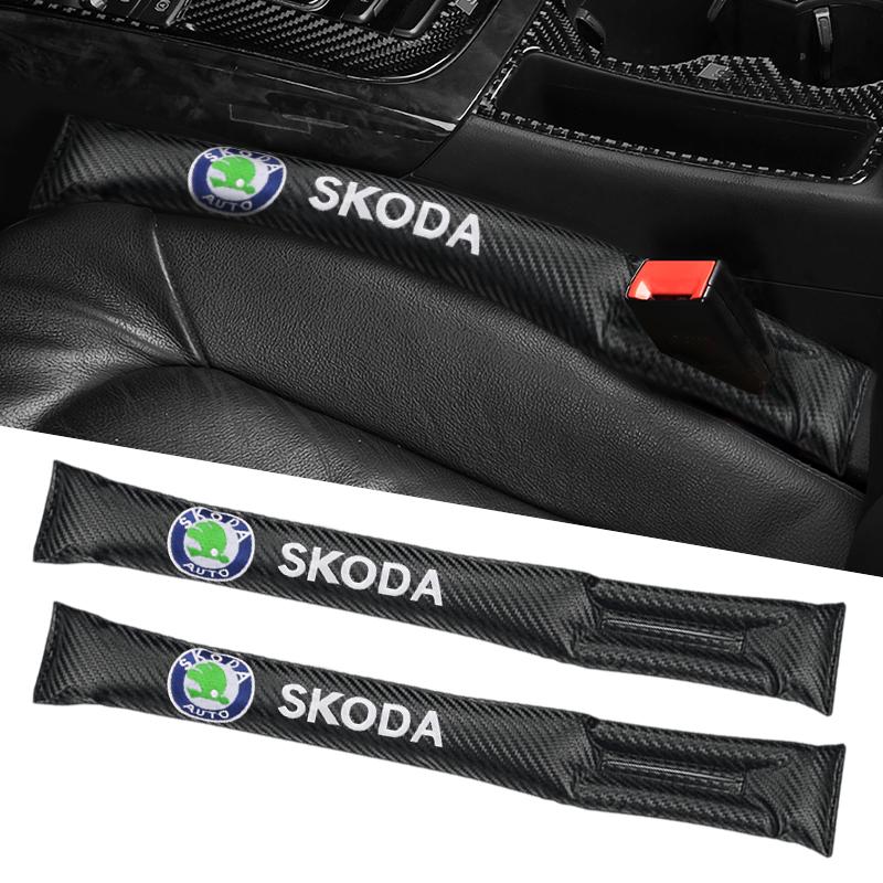 KITD7 Leather Car Seat Gap Filler Plug Leak-proof Filling Strip Pad For Skoda Octavia Superb Rapid Kodiaq Fabia a7 Accessories