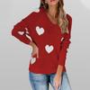 Women's Autumn and Winter Loose Heart V-Neck Pullover Sweater