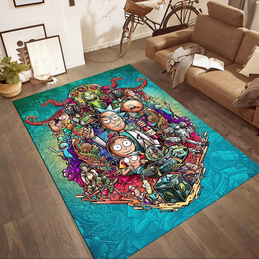 Rick And Morty Square rugs are a great choice for living rooms, bedrooms, home décor, and as gifts.
