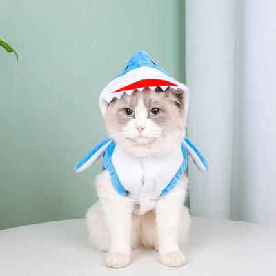 1 шт. Товары для питомцев Акула Одежда для питомцев Зима и Осень Тепло Хэллоуин Универсальная одежда для собак Одежда для кошек Товары для кошек Синий