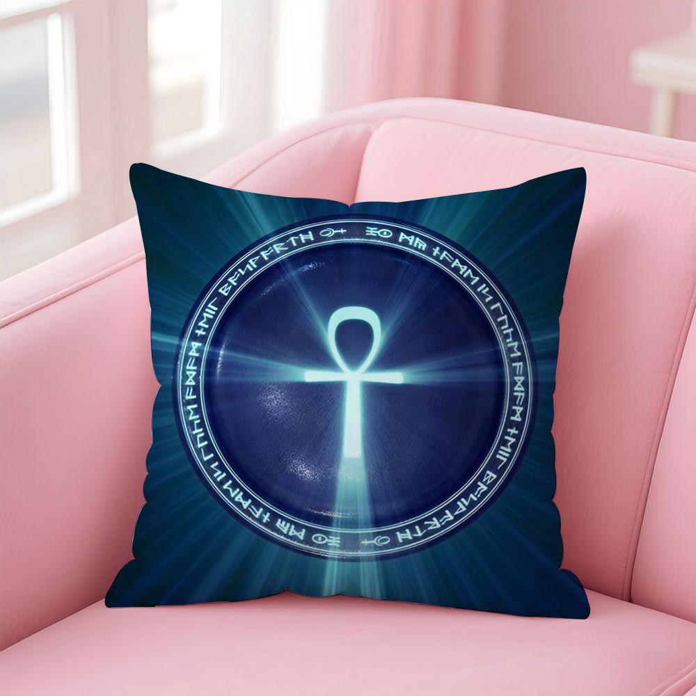 Ancient Ecology Life Talisman Pattern Cushion Cover Pillow Case Soft Skin Friendly Fabric Concealed Zipper