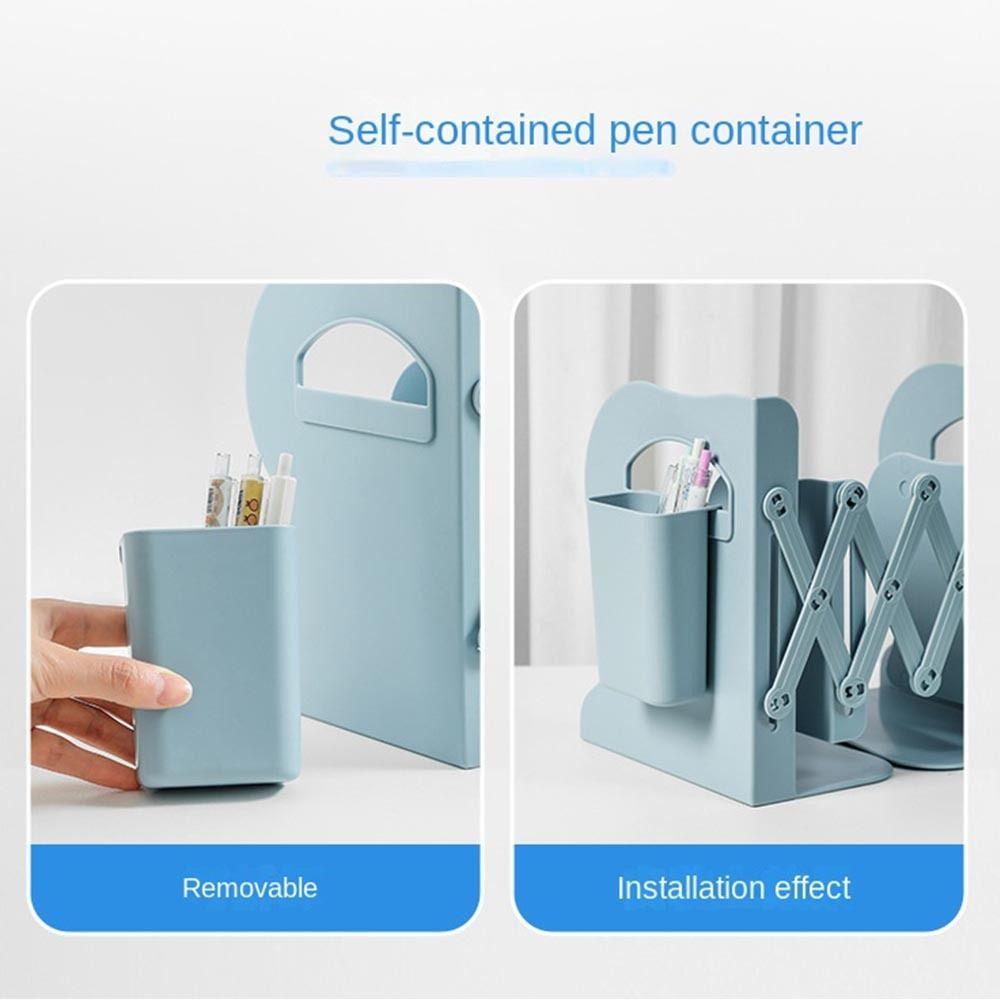 with Pen Holder Adjustable Bookshelf Save Space Divider Book Stand Book Support Stand
