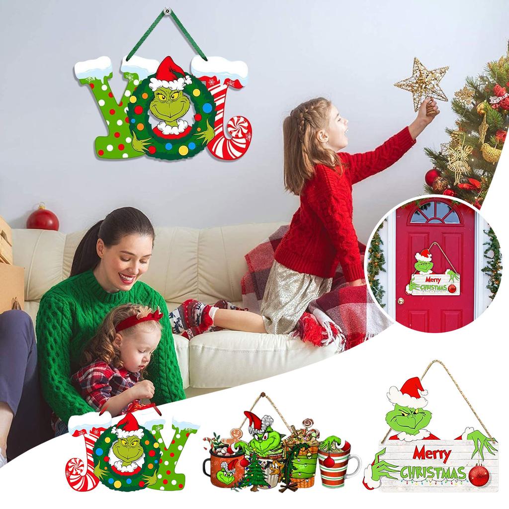 Christmas Decorations Hanging Signs Door Sign For Holiday Decor Merry Xmas Themed Party Supplies Yard Porch Wall Window Kid’s Room Decoration