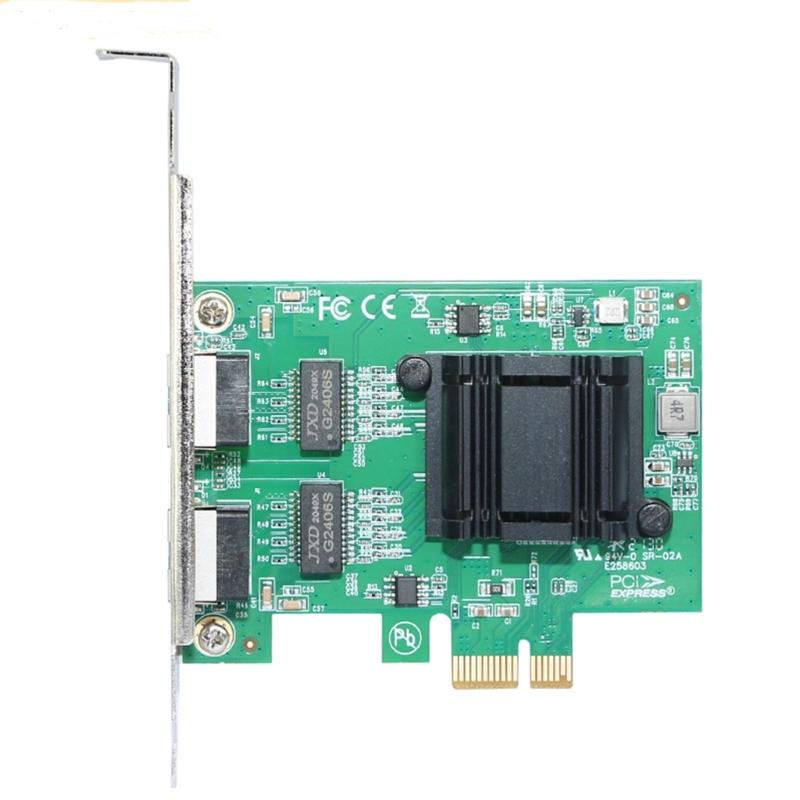 2-Port Slot PCIEX4 RJ45 Interface kCard PCIExpress Adapter Card 10/100/1000Mb