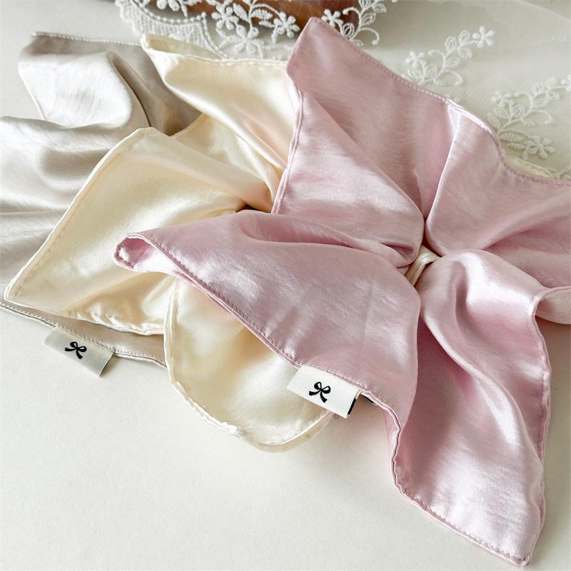 20cm Satin Silk Square Scrunchies Elastic Hair Bands Women Girls Ponytail Holder Large Hair Ties Rope Hair Accessories
