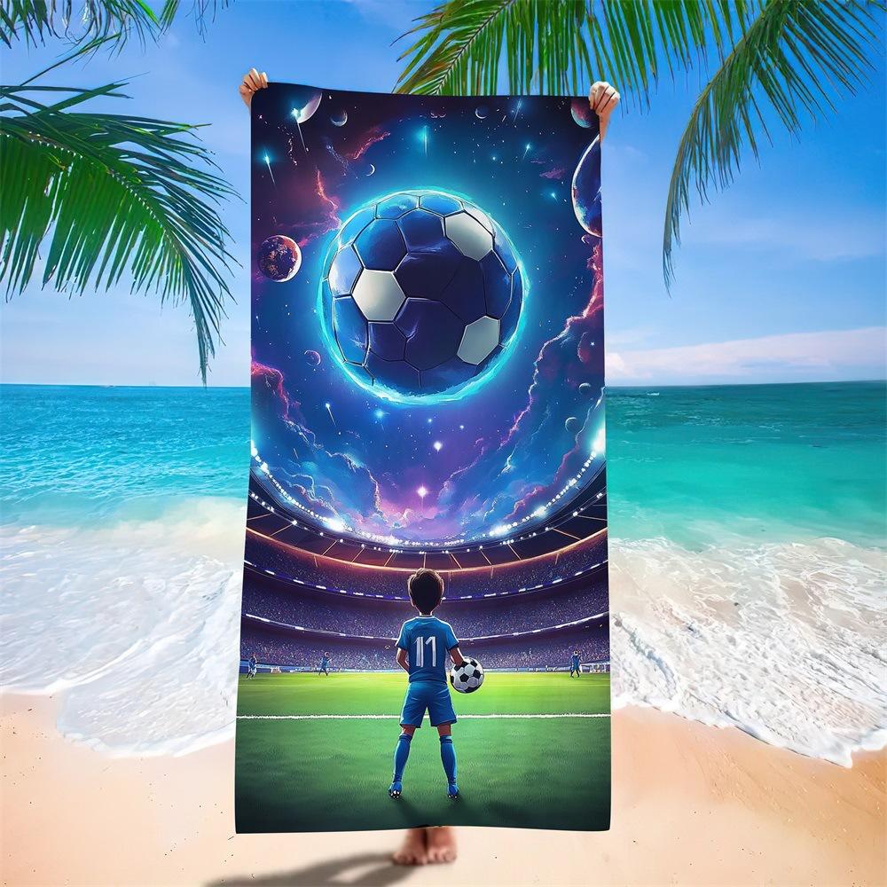 Water-Absorbing Portable Adult Football Beach Towel European, American And South American Bath Towel Digital Printing Factory