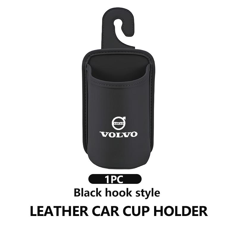 fqshd6 Leather Car Seat Cup Holder Hang Drink Storage Box Accessorie For Volvo V60 V90 S60 S80 S90 C30 XC40 XC60 XC70 XC90 V40