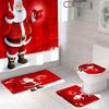 3 шт. Рождественский набор ковриков для ванной Нескользящий коврик для ванной Крышка для унитаза Рождественский декор