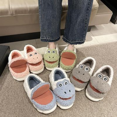 Женские мультяшные тапочки Милые домашние тапочки для гостиной Мягкие зимние плюшевые теплые шерстяные Бесшумные Нескользящие Шлепанцы женские тапочки