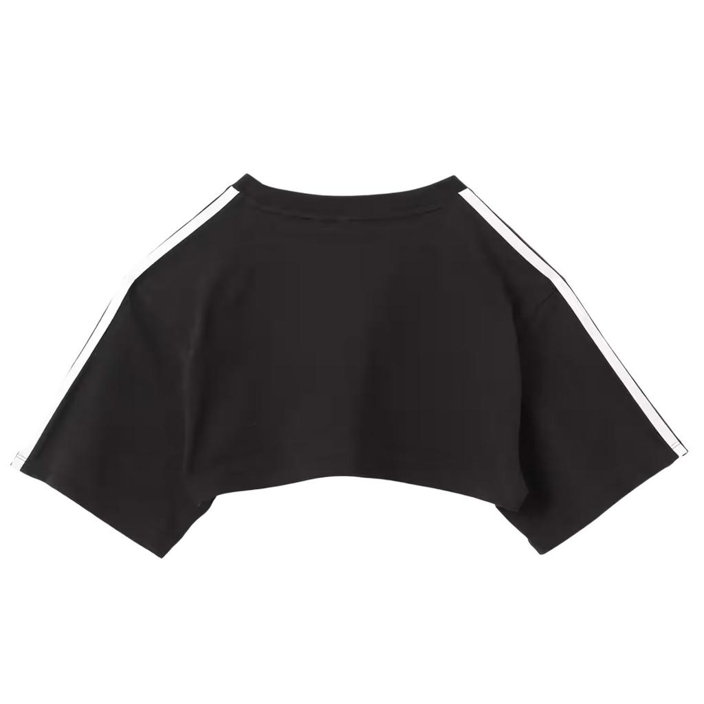 Adidas Оригинальная модная футболка с круглым вырезом, облегающая, с коротким рукавом, женские топы, черная, белая, JD0042