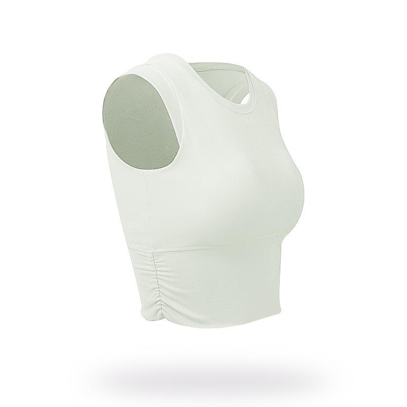 Women's Shockproof Yoga and Running Sleeveless Top with Chest Pad