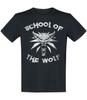 Футболка School Of The Wolf, черная, мужская, с коротким рукавом, круглым вырезом, 100% хлопок.
