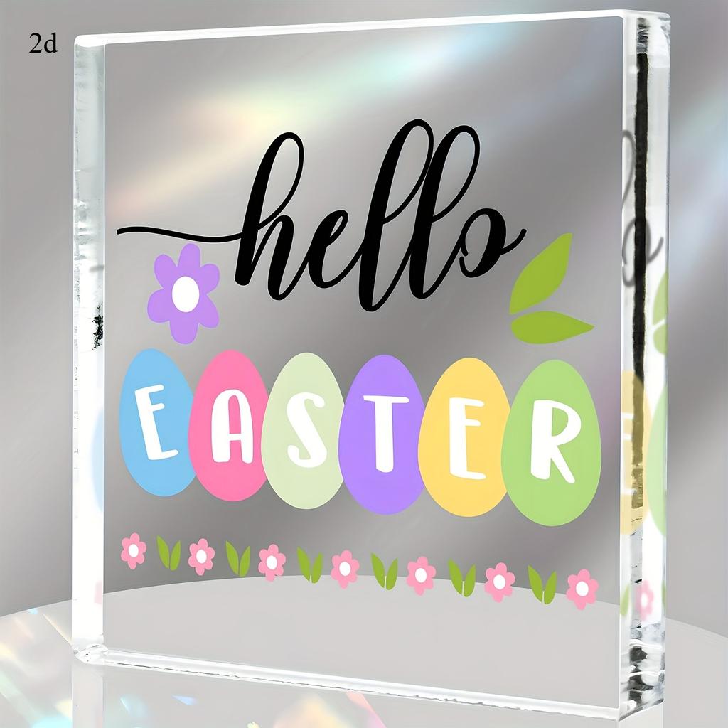 2D Flat Acrylic Easter Egg Decoration, Indoor and Outdoor Decoration - No Battery/electricity Required, Free Day Decoration, Shop Decoration, Durable