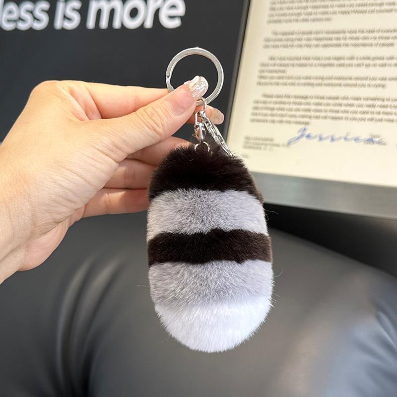 [Cute Little Tail] Imitation Mink Fur Car Keychain Pendant Plush Doll School Bag Pendant Gift
