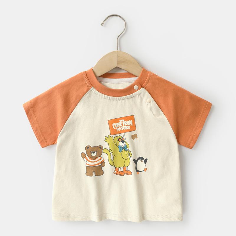 Одежда для малышей, футболки с короткими рукавами для мальчиков, летняя одежда для девочек, летняя хлопковая детская одежда для маленьких девочек, топы