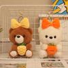 New Cute Bow Bear Plush Toy Keychain Bear Plush Bag Pendant for Friends
