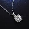 Ожерелье с имитацией муассанита в виде подсолнуха, 1 карат, женская круглая подвеска с бриллиантами, цепочка на ключицу