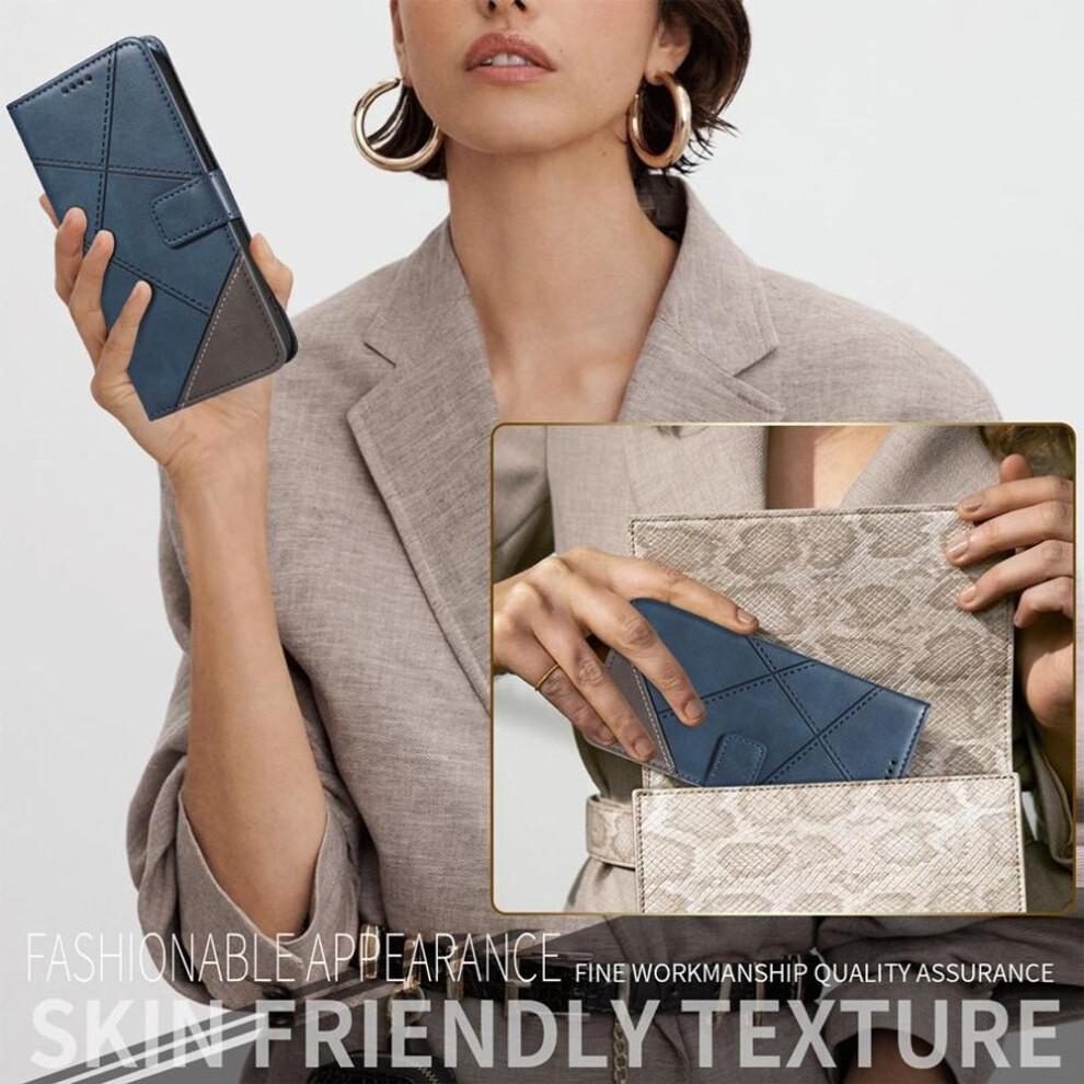 (blue, Samsung S23 Ultra) Oily Premium Pu Leather Phone Case For Samsung Stand Holder Wallet Case With Strap