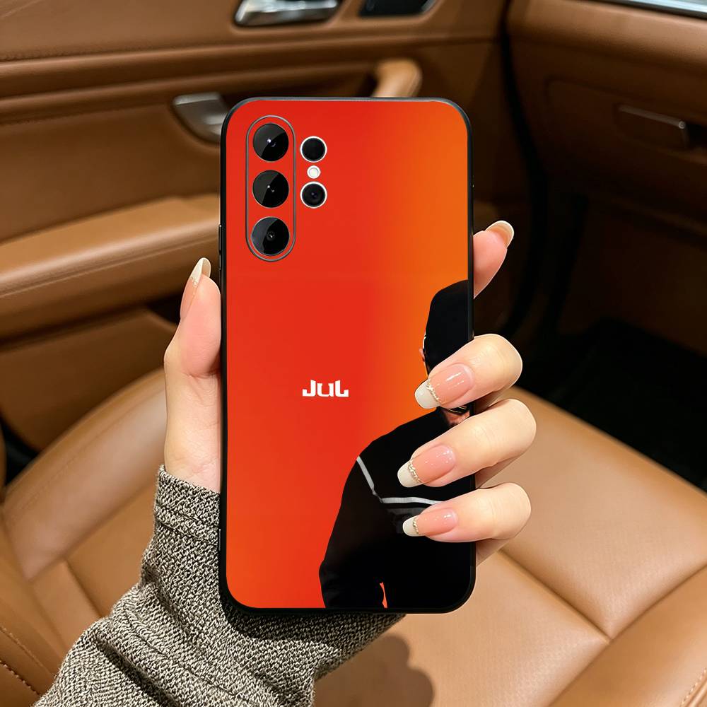 Singer Rapper J-JUL-ES Gesture Soft Silicone Case for Samsung S25, S24, S21, S22, S23, S30, Ultra, S20, Plus, FE, Lite-Black