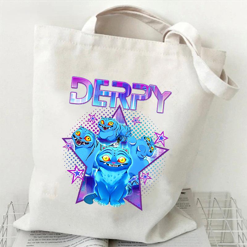 KPOP Группа Охотников на Демонов Холщовая сумка с принтом тигра Сумка через плечо для студентов Повседневная сумка-тоут для покупок