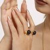 Привлекательное кольцо из смолы и нержавеющей стали для женщин, позолоченное, винтажное, женское, регулируемое, роскошное ювелирное изделие, подарок