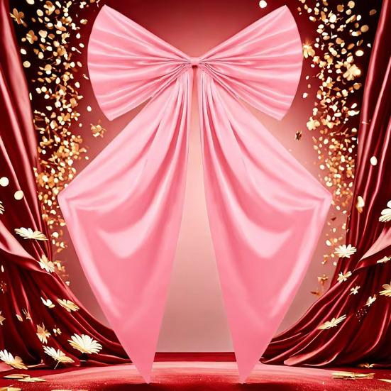 Большой розовый бант, украшение из атласной ленты, завязывающийся галстук, большой бант, подвесной фон для дня рождения, настенный декор для девичника, детского душа, свадебных принадлежностей