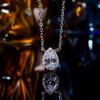 Серебряный кулон в форме капли S925 с покрытием белым золотом, прозрачный кристалл, женское ожерелье - Классический европейский и американский стиль, цепочка на ключицу/для свитера