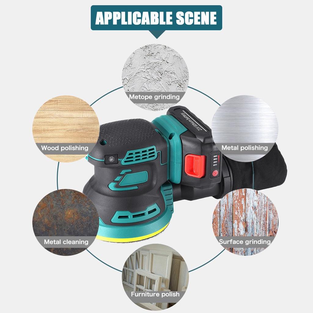 125 мм бесщеточная электрическая орбитальная шлифовальная машина наждачная бумага шлифовальный станок для дерева полировальный станок шлифовальный станок электроинструменты с 2 батареями