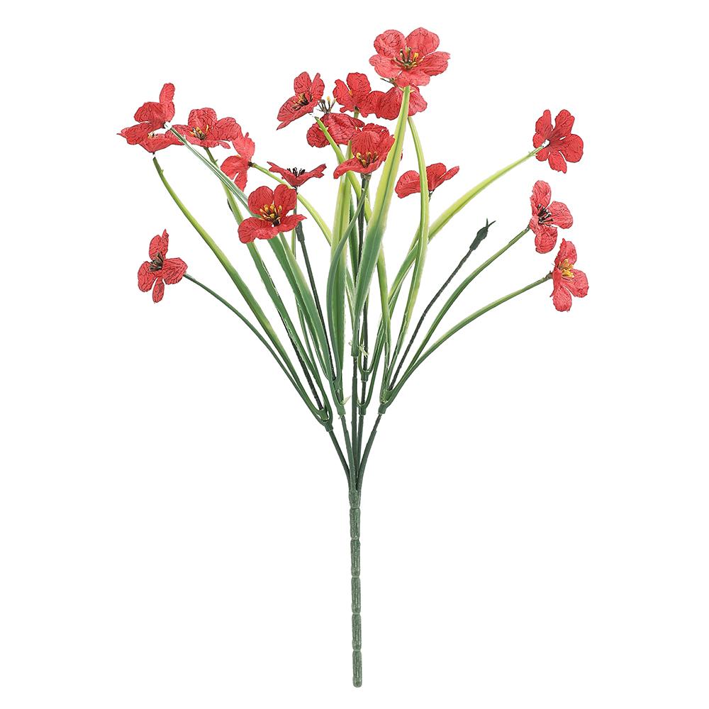 Artificial Fake Plant Flowers UV Resistant Artificial Plastic Colorful Violet Flowers for Spring and Summer Home Room Decoration