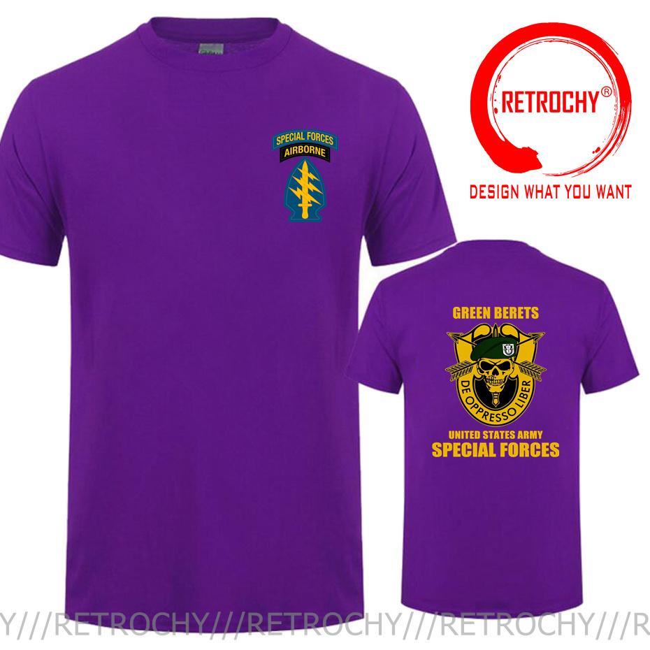 Fashion Us Army Special Forces Airborne Comunisexdo Ranger Front Back Print TShirt Usa Military Green T Shirt Cool Unisex Tee Shirt