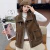 Искусственная овечья шерсть Жилет Женский Осенне-зимняя мода Теплый жилет Жилет Жилет Куртка