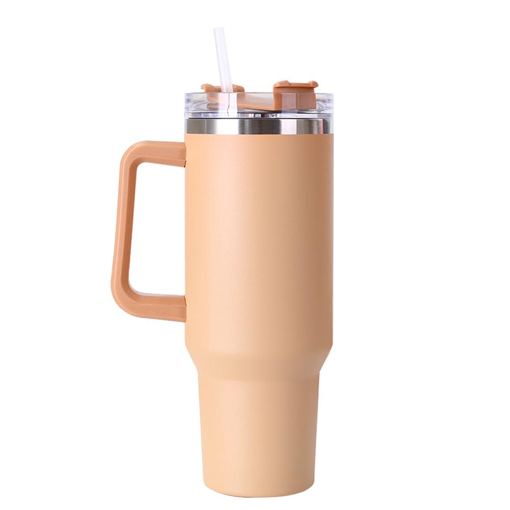 40oz Straw Double-Layer Insulated Cup with Handle Sports Water Bottle Stainless Steel Vacuum Thermal Insulated Mug for Women Men