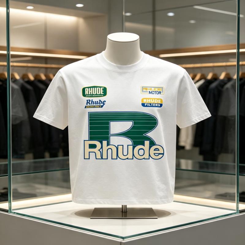2026 New Hot Selling Comfortable Casual Breathable Cotton Sweat Absorbing Street Wear RHUDE Unisex Tshirt Top