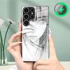 Чехол на телефон с рисунком в стиле аниме для Samsung S26 S25 S24 S23 S22 S21 S20 Edge Ultra Plus FE Для Magsafe Стеклянный чехол