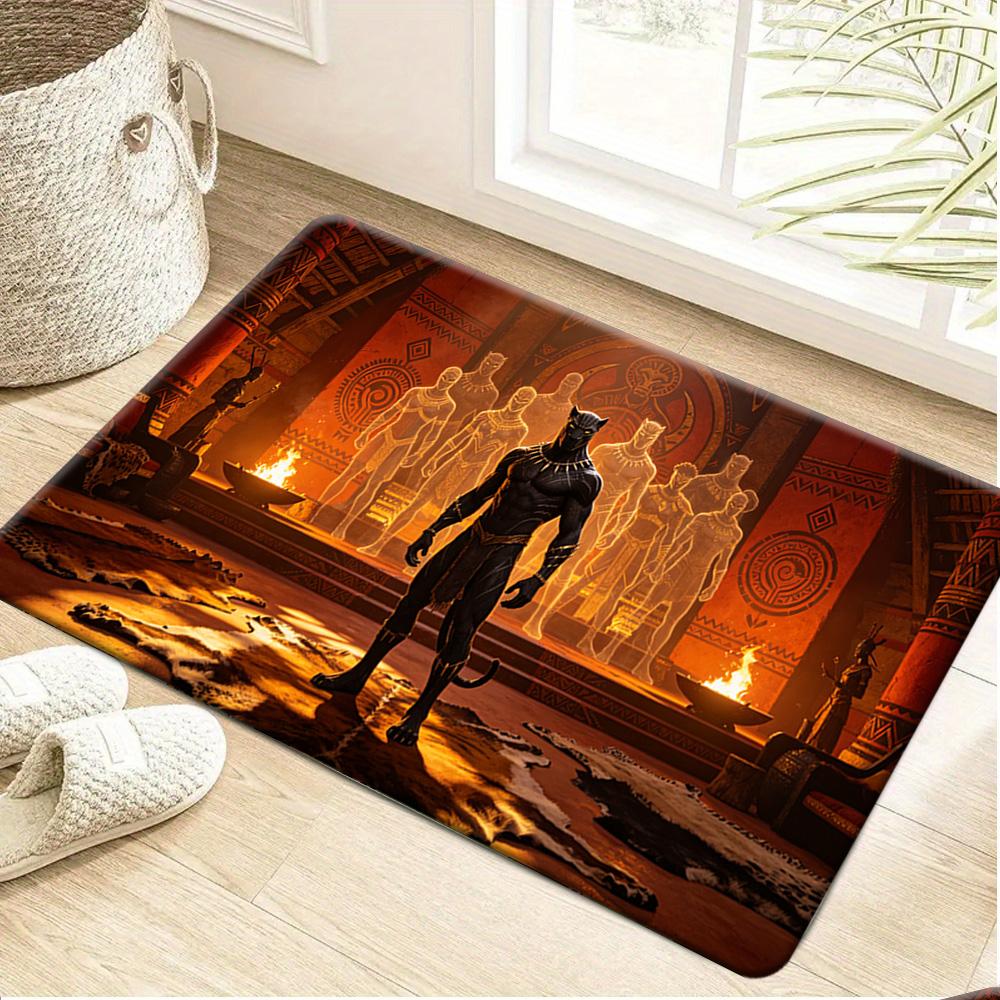 Authorized 1pc Cartoon Printed Rug, Spider- Red Blue Battle Suit Classic Design Dark Blue Background Artistic Illustration Eas