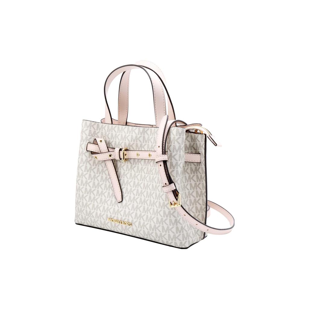 New MICHAEL KORS MK Emilia Artificial Leather Shoulder Bag Crossbody Bag Handbags Small Size Women's Vanilla White & Pink 35H0GU5S1B-PWD-BLSH-MLT