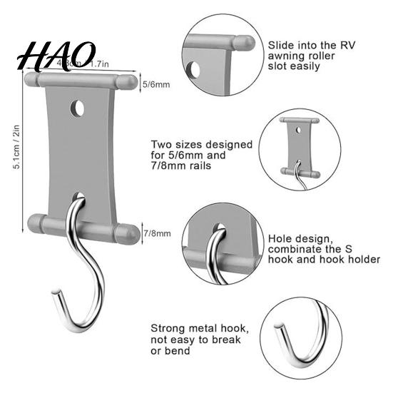 S-shaped Awning Hooks 1/16Pcs RV Hook for Lights, Light Holder Clothing Caravan Accessory Drying Hanger, Plastic Metal S-Shaped Hook, Support