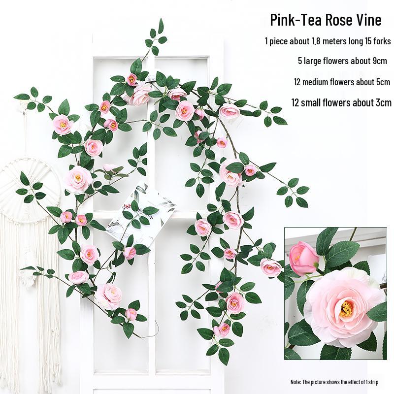 Имитация лозы с цветками розы для украшения стен и ландшафтного дизайна