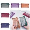 Nylon Mesh Pencil Case Bills Bag Zipper Stationery Bag Simple Transparent Bills Bag  Student