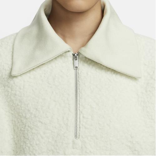 Nike Женская однотонная толстовка с полумолнией, светло-зеленая
