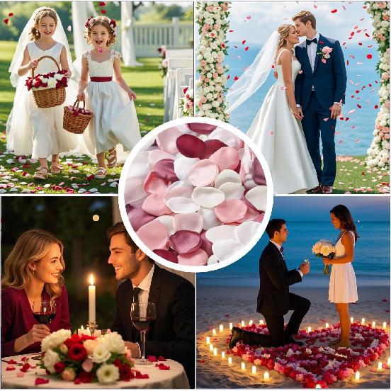 200 шт. Большие шелковые лепестки роз Искусственные лепестки цветов для разбрасывания с подарочной коробкой для девичника Романтической ночи Свадебная дорожка Стол для приема
