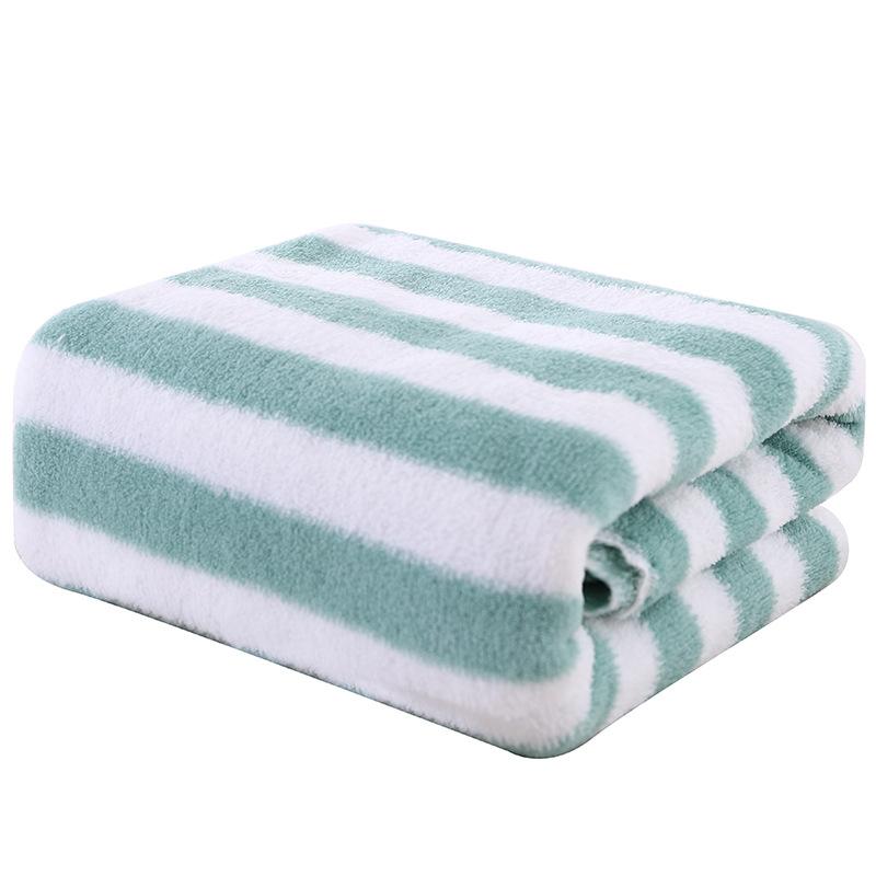 Two Piece Absorbent Coral Fleece Bath Towel Set Absorbs Water Towel Set Quick Dry Bath Fluffy Microfiber Towel for Household