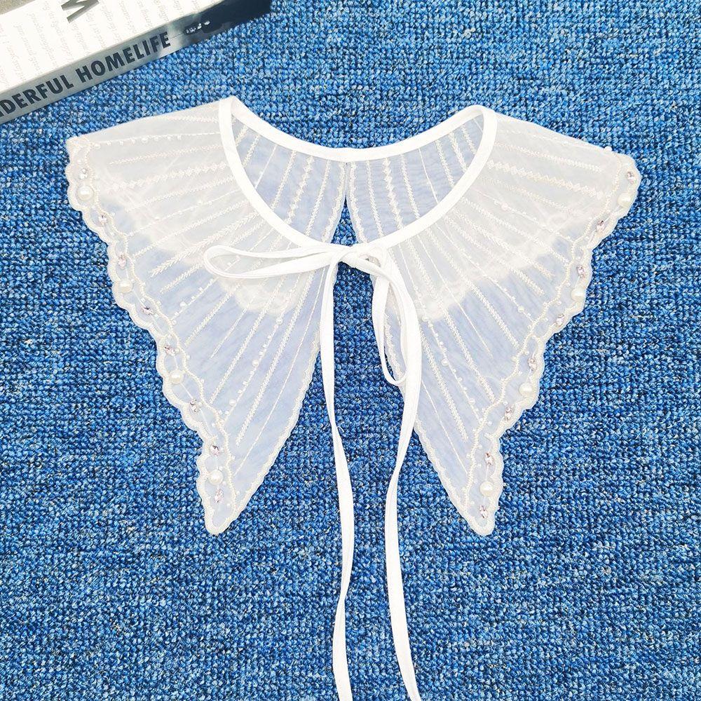 1pc Sexy Lace Fake Collar Shirt Shawl Flower Crochet Neckline Collars Women Detachable Collar Half Shirt Faux Collar Lace Fabric