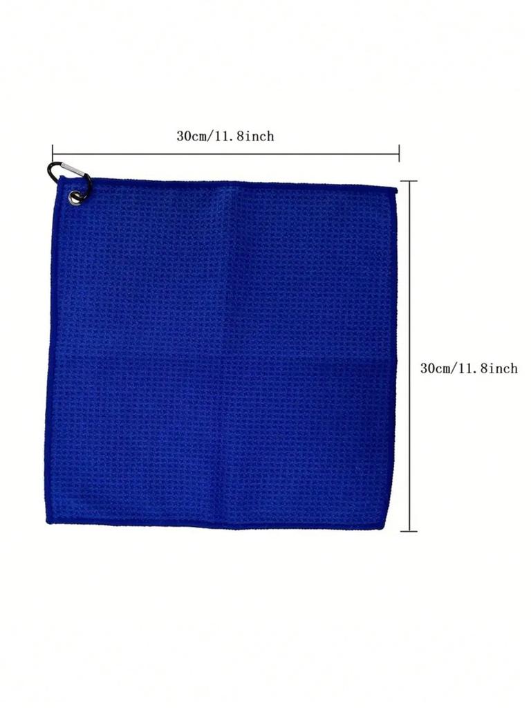[Perfect Golf Club Cleaning Towel] 1pc Premium Waffle Pattern Golf Towel With Hook - Perfect For Cleaning Golf Clubs And Keeping Them In Top Condition