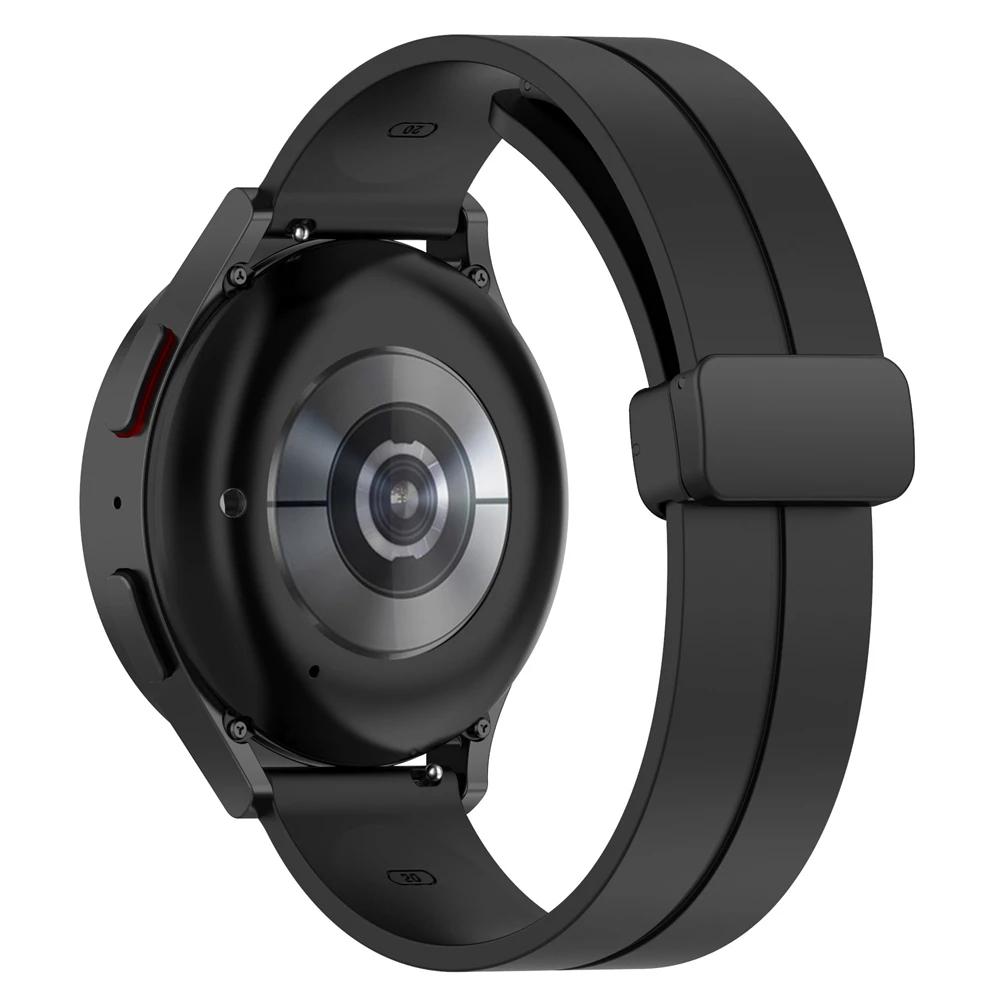 20 мм 22 мм Ремешок для Samsung Galaxy watch 4/5 pro/classic/gear s3/active 2 Спортивный Силиконовый Магнитная Пряжка Huawei GT 2 2e 3 ремешок