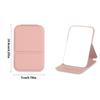 Desktop Makeup Mirror Solid Color Pu Leather Simple Portable Handheld Makeup Mirror Foldable Student Compact Cute Pocket Mirror