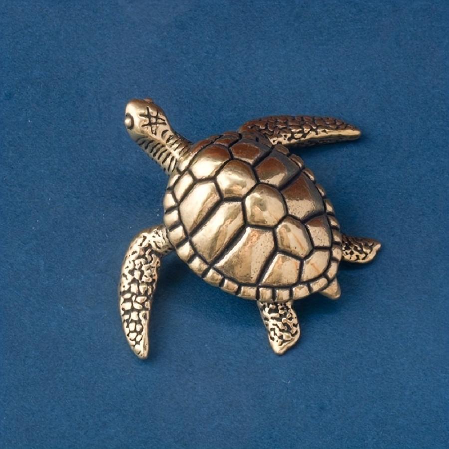 1pc Handmade Pure Brass Turtle Ornament for Home and Office Decoration, Perfect for Tea Parties