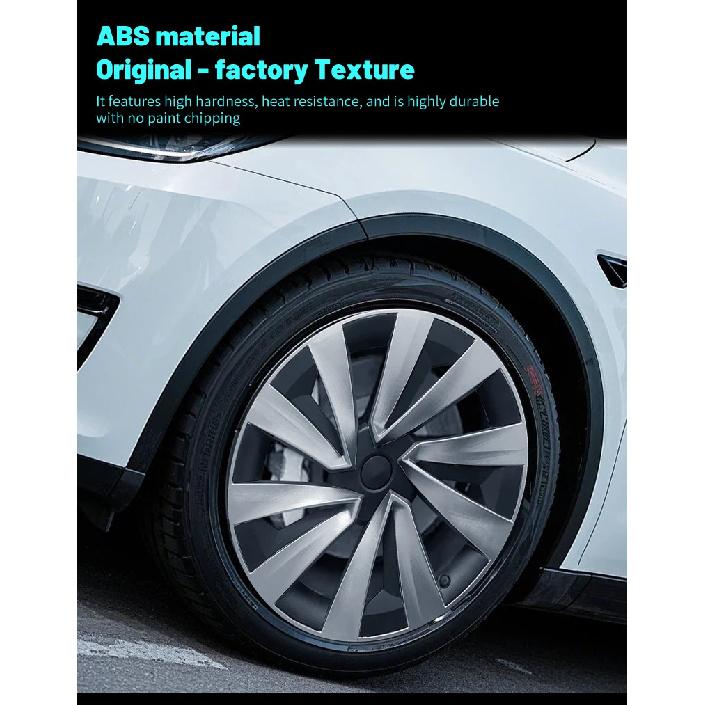 4PCS for New Model Y 2025-2026 Juniper 19in Turbine Style Hubcap Rim Cover Accessories Hub Cap Automobile Wheel Cap for Tesla