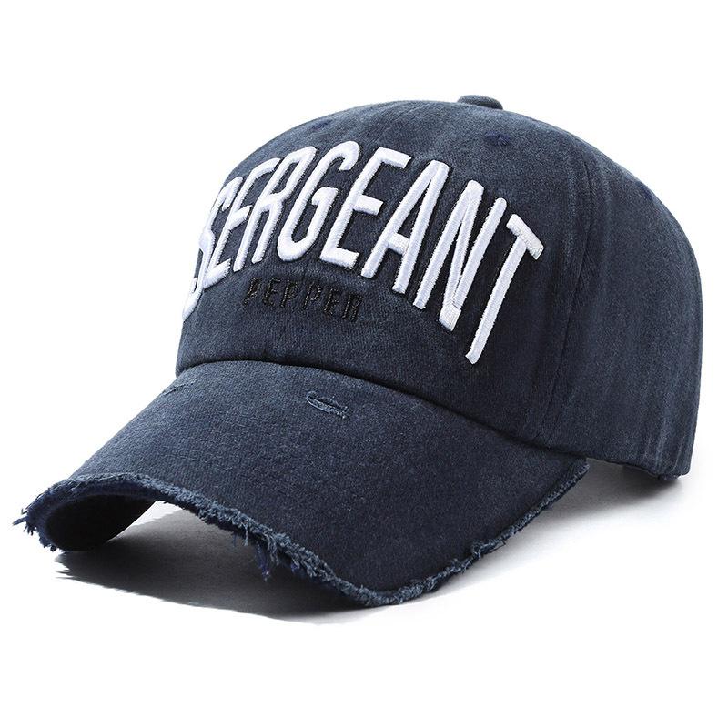 Washed Hole 6-Panel Baseball Cap Vintage Korean Cowboy Style Unisex 100% Cotton Hip Hop Streetwear Common All Seasons Sun Metal