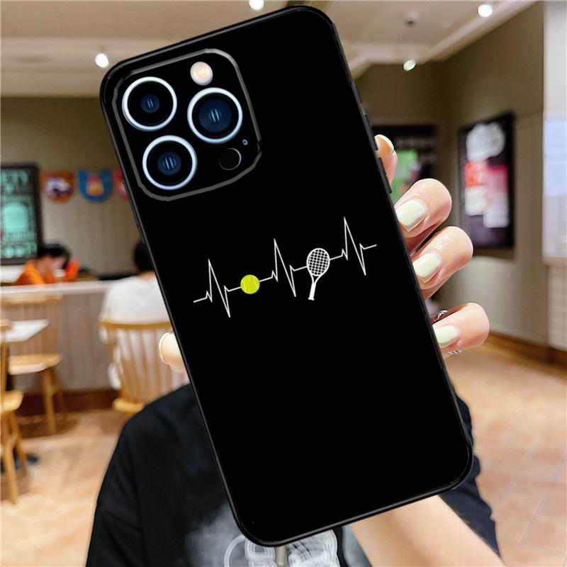 Tennis Ball Rackets Case For iPhone 17 16 14 13 12 11 15 Pro Max Mini Plus 16e 17 Air Bumper Cover Accessories